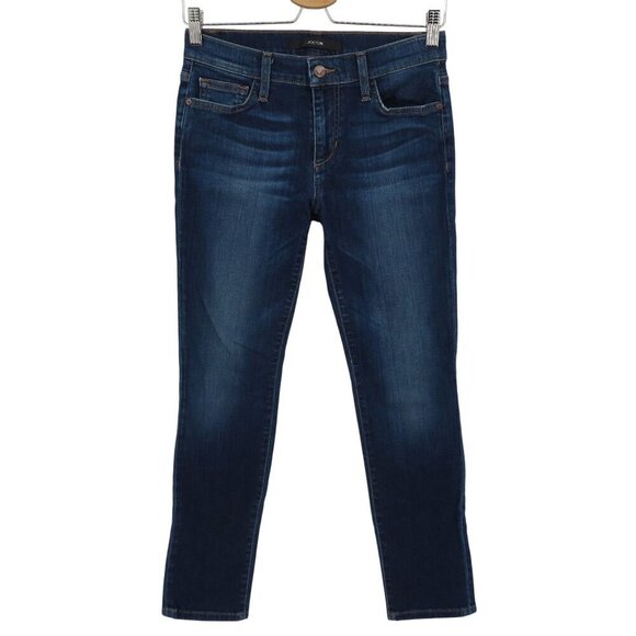 Joes Jeans Women 26 Straight Ankle Solid Dark Blue Wash Denim Pants Cotton Blend - Picture 1 of 10